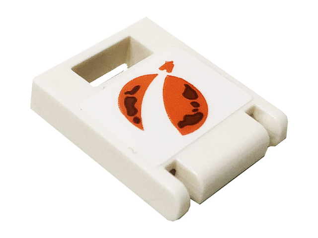 Container, Box 2 x 2 x 2 Door with Slot with Orange City Mars Exploration Logo Pattern (Sticker) - Set 60225