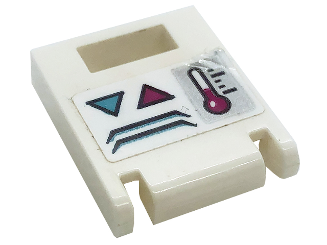 Container, Box 2 x 2 x 2 Door with Slot with Dark Azure and Magenta Arrows and Thermometer Pattern (Sticker) - Set 41318