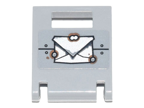 Container, Box 2 x 2 x 2 Door with Slot with Handle with Envelope, Metal Plates and Rivets Pattern (Sticker) - Set 70840