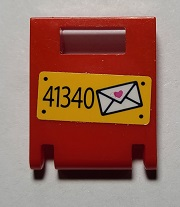 Container, Box 2 x 2 x 2 Door with Slot with '41340' and Envelope with Heart Pattern (Sticker) - Set 41340