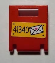 Container, Box 2 x 2 x 2 Door with Slot with '41340' and Envelope with Heart Pattern (Sticker) - Set 41340