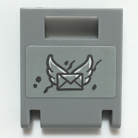 Container, Box 2 x 2 x 2 Door with Slot with Envelope with Wings Pattern (Sticker) - Set 41196