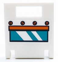 Container, Box 2 x 2 x 2 Door with Slot with Oven Window with Dark Turquoise Glass, Orange Handle and Knobs Pattern (Sticker) - Set 41428