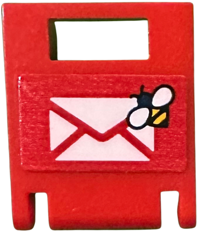 Container, Box 2 x 2 x 2 Door with Slot with White Envelope and Bright Light Orange Bee Pattern (Sticker) - Set 41735