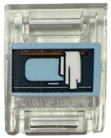 Container, Box 2 x 2 x 2 Door with Slot with Dark Blue Oven Door and White Towel on Bright Light Blue Background Pattern (Sticker) - Set 42655