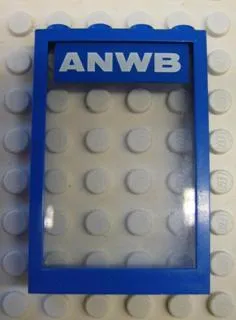Window 1 x 4 x 5 with Fixed Glass and White 'ANWB' on Blue Pattern (Sticker) - Set 1590-2