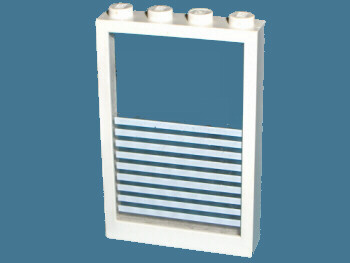 Window 1 x 4 x 5 with Fixed Glass and 9 White Stripes Pattern (Sticker) - Sets 6369 / 6386