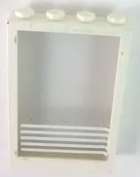 Window 1 x 4 x 5 with Fixed Glass and 5 White Stripes Pattern (Sticker) - Sets 6380 / 6386 / 6392 / 6393