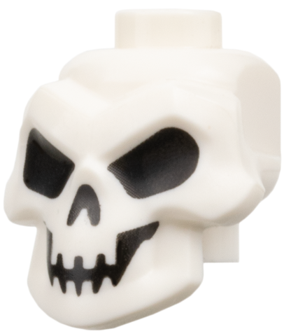 Minifigure, Head, Modified Skull with Black Eyes, Nose and Mouth Pattern