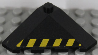 Wedge 4 x 4 (Slope 18 Corner) with Black and Yellow Danger Stripes Pattern Left (Sticker) - Set 7713