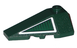Wedge 4 x 2 Triple Left with Dark Green Triangle with White Border Pattern (Sticker) - Set 8100