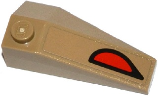 Wedge 4 x 2 Triple Left with Red and Black Eye Pattern (Sticker) - Sets 70745 / 70746