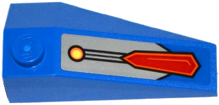 Wedge 4 x 2 Triple Left with Yellow Light and Red Hexagon on Silver and Blue Background Pattern (Sticker) - Set 70319