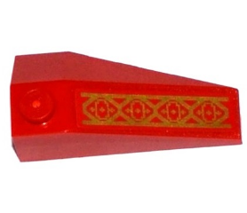 Wedge 4 x 2 Triple Left with Gold Geometric Pattern (Sticker) - Set 70738