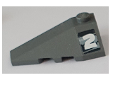 Wedge 4 x 2 Triple Left with White Number 2 and Black and Gray Swirl Pattern #1 (Sticker) - Set 8161