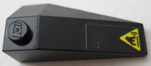 Wedge 4 x 2 Triple Left with Yellow Gorilla Warning Sign Pattern (Sticker) - Set 70632