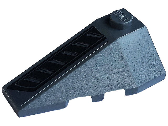 Wedge 4 x 2 Triple Left with Black Air Vent Pattern (Sticker) - Set 76903