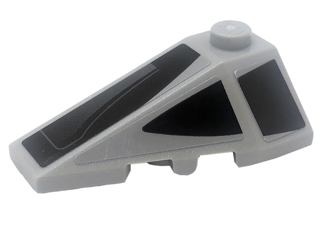 Wedge 4 x 2 Triple Left with Black Trapezoid and Triangle, Light Bluish Gray Line and Gradient Pattern (Stickers) - Set 76909