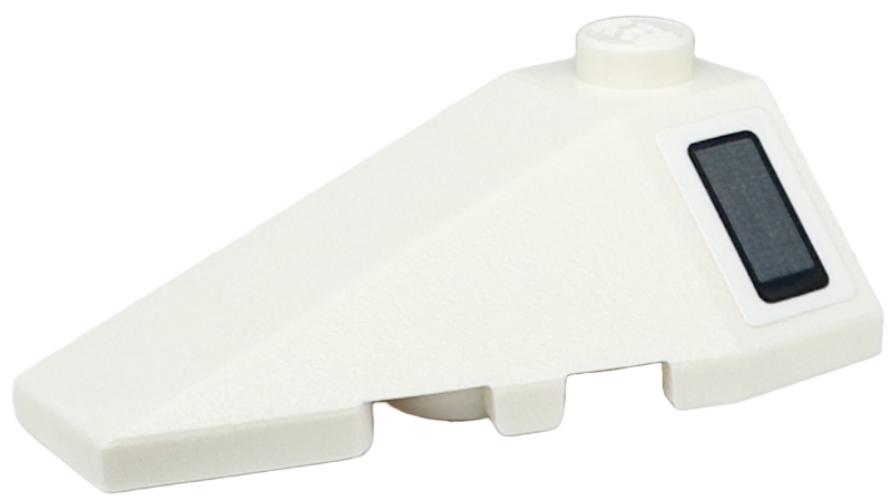 Wedge 4 x 2 Triple Left with Dark Bluish Gray Rectangle with Black End and Outline Pattern (Sticker) - Set 75350