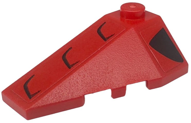 Wedge 4 x 2 Triple Left with Black Air Vents and Curved Lines Pattern (Stickers) - Set 76914