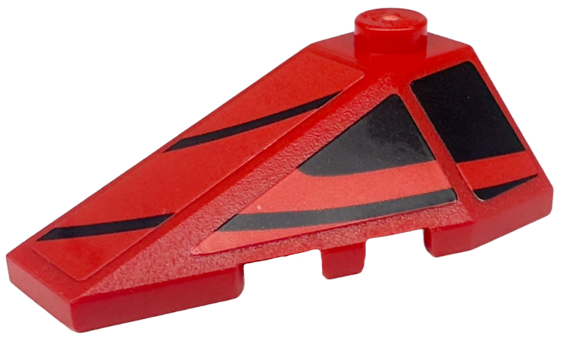 Wedge 4 x 2 Triple Left with Black Stripes Pattern (Stickers) - Set 76916