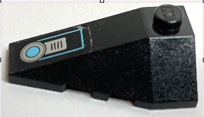 Wedge 4 x 2 Triple Left with Ultrasonic Circle with Silver Grille and Medium Azure Outline Pattern (Sticker) - Set 70171