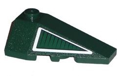 Wedge 4 x 2 Triple Right with Dark Green Triangle with White Border Pattern (Sticker) - Set 8100