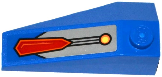 Wedge 4 x 2 Triple Right with Yellow Light and Red Hexagon on Silver and Blue Background Pattern (Sticker) - Set 70319