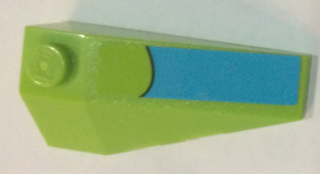 Wedge 4 x 2 Triple Right with Medium Azure Curved Stripe Pattern (Sticker) - Set 75902