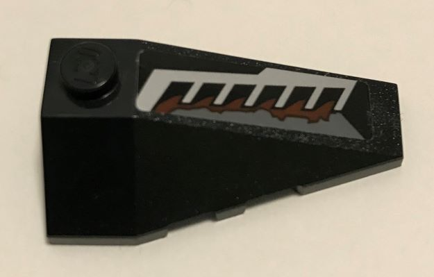 Wedge 4 x 2 Triple Right with Silver Vents and Reddish Brown Splatters Pattern (Sticker) - Set 70228