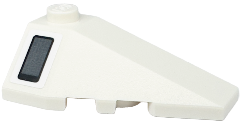 Wedge 4 x 2 Triple Right with Dark Bluish Gray Rectangle with Black End and Outline Pattern (Sticker) - Set 75350