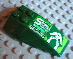 Wedge 6 x 4 Triple Curved with Green and White Spy Drone Pattern (Sticker) - Set 8114