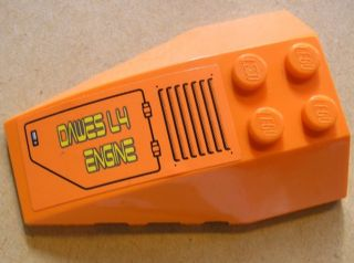 Wedge 6 x 4 Triple Curved with Air Intake and 'DAWES L4 ENGINE' Pattern Model Right (Sticker) - Set 8634