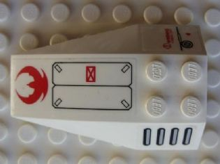 Wedge 6 x 4 Triple Curved with Red Crescent, Vent and 'WARNING' Pattern (Stickers) - Set 7713