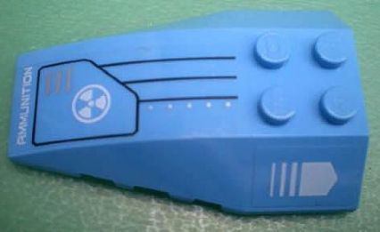 Wedge 6 x 4 Triple Curved with White Arrow and 'AMMUNITION' Pattern Model Left Side (Stickers) - Set 7709