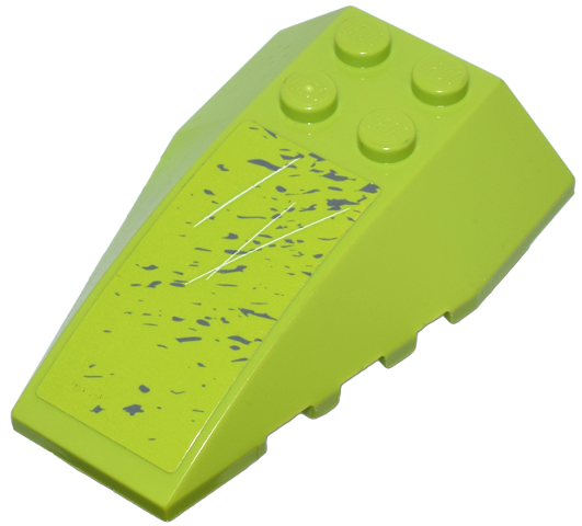 Wedge 6 x 4 Triple Curved with Dark Bluish Gray Splatters and White Scratches Pattern (Sticker) - Set 8960