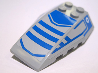 Wedge 6 x 4 Triple Curved with Blue Stripes Pattern (Stickers) - Set 7868