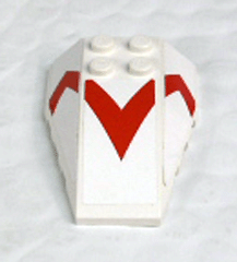 Wedge 6 x 4 Triple Curved with Red 'V' Pattern (Stickers) - Set 8161