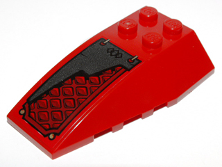 Wedge 6 x 4 Triple Curved with Diamond Sheet Metal and Armor Plate and Black Diamonds Pattern (Sticker) - Set 9448