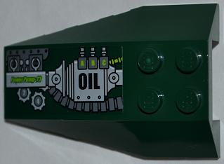 Wedge 6 x 4 Triple Curved with 'A', 'B', 'C', 'OIL' and 'POWER PUMP 73' on Mechanical Pattern Model Left Side (Sticker) - Set 9457