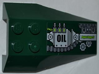 Wedge 6 x 4 Triple Curved with 'A', 'B', 'C', 'OIL' and 'POWER PUMP 73' on Mechanical Pattern Model Right Side (Sticker) - Set 9457