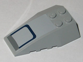 Wedge 6 x 4 Triple Curved with Dark Blue Panel Pattern (Sticker) - Set 8128