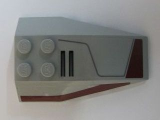 Wedge 6 x 4 Triple Curved with 2 Stripes, Black Line and Dark Red Markings Pattern Model Left Side (Stickers) - Set 8091