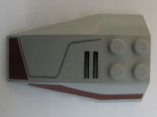 Wedge 6 x 4 Triple Curved with 2 Stripes, Black Line and Dark Red Markings Pattern Model Right Side (Stickers) - Set 8091