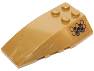 Wedge 6 x 4 Triple Curved with Hexagon Tiles Pattern Model Left Side (Sticker) - Set 70225