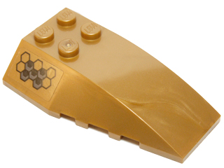 Wedge 6 x 4 Triple Curved with Hexagon Tiles Pattern Model Right Side (Sticker) - Set 70225