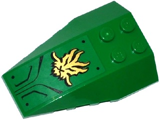 Wedge 6 x 4 Triple Curved with Gold Dragon Head and Air Intakes Pattern (Sticker) - Set 70755