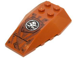 Wedge 6 x 4 Triple Curved with White Round Chima Mammoth Symbol and Reddish Brown Tiger Stripes Pattern (Sticker) - Set 70147