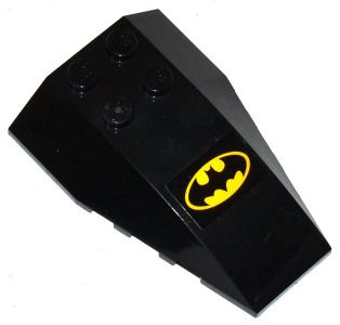Wedge 6 x 4 Triple Curved with Yellow Batman Logo Pattern (Sticker) - Set 76055