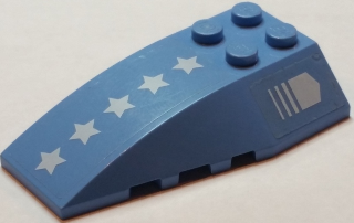 Wedge 6 x 4 Triple Curved with 5 White Stars and Fading Arrow Pattern Model Right Side (Stickers) - Set 7709